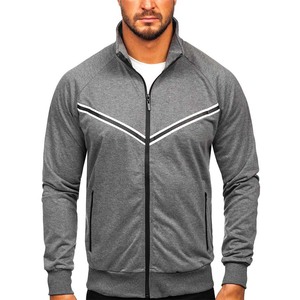 À la mode 100% coton polaire pleine fermeture éclair veste hommes Patchwork sweat en relief brodé grande taille hiver Anti-rétrécissement - Product Image 1