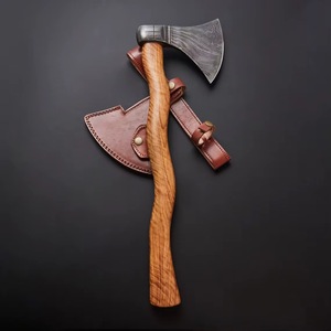 ขวานทำด้วยมือทำจากเหล็กดามัสกัสทำด้วยมือมีด้ามจับไม้สำหรับตัดไม้ - Product Image 2