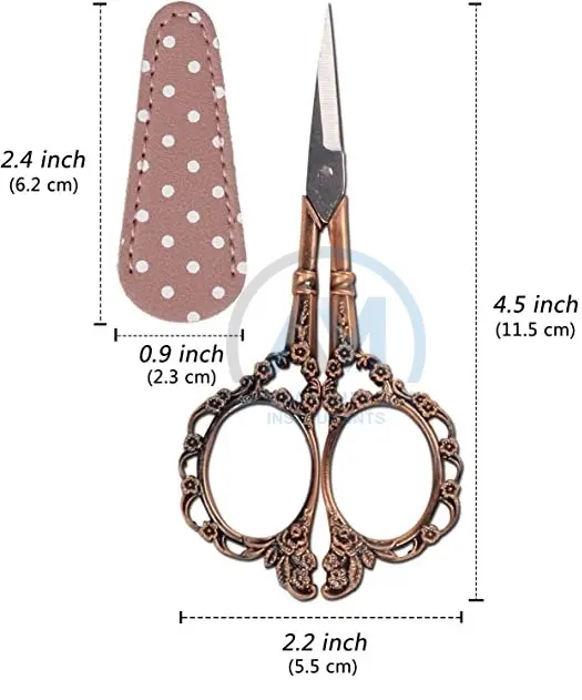 4.5 بوصة مقص الخياطة مقص تطريز مع جلد غطاء بواسطة Al ميدا