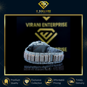 Montre de luxe de qualité supérieure, nouveau design, acier inoxydable, mouvement automatique à quartz, résistante à l'eau, avec diamants Moissanite - Product Image 6