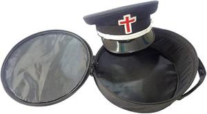 Casquette brodée à la main des Chevaliers Templiers maçonniques avec étui de transport, couvre-chef d'officier de qualité supérieure avec emblème de la Croix Rouge, tailles S à XXL - Product Image 4