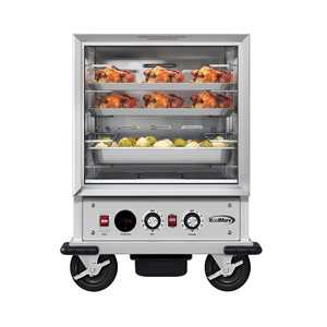 33-Inch Commercial Half Size Non-Insulated 12-Pan Solid Dutch Doors Warming & Holding Cabinet Wire Racks Silver (KM-CHP12-WNGL) - Product Image 1