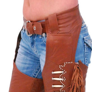 Logo personnalisé confortable chaps complets en cuir pour cheval unisexe respirant de haute qualité en cuir véritable chaps complets d'équitation - Product Image 4