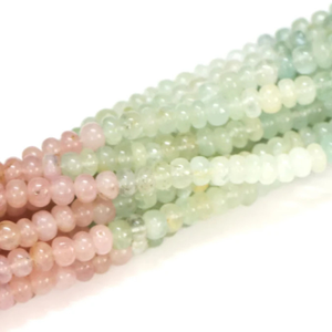 Perles rondes en aquamarine laiteuse : fabrication de bijoux en pierres précieuses multicolores, 8-10 mm - Product Image 4