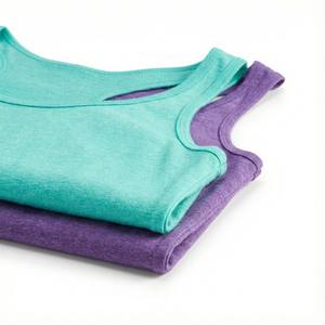 เสื้อกล้ามทรงรacerback คุณภาพสูงสำหรับผู้หญิง ผ้าผสมคอตตอนสีเฮเธอร์ แบบเรียบ สำหรับออกกำลังกาย โยคะ ทรงเข้ารูป ไม่มีแขน - Product Image 1