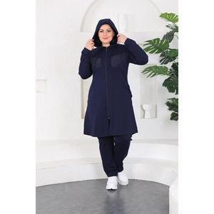 Completo tuta Hijab nera taglia grande da donna