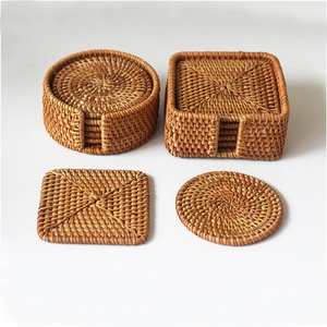 Classic Irregular Shape <b>Wood</b> Eco-Friendly Coasters Drink Cup Coater Table Dish Plate <b>Placemat</b> Set with Private Brand - Product Image 2