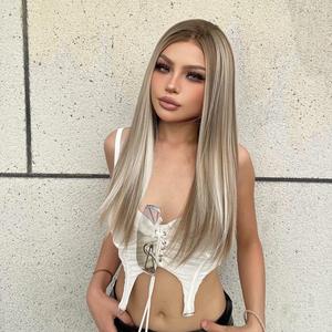 Liberty-DWY 136 Glueless Synthetic <b>Wig</b> Long-Length Straight with Free Part Transparent Lace Front Lace Front Free Part Long- - Product Image 5