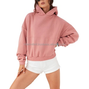 Sweat-shirt rose décontracté surdimensionné pour femmes |   Haut à capuche à manches longues pour femme, collection automne-hiver - Product Image 2