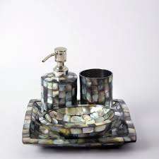 Bone Inlay Mother of Pearl Bathroom Set Seashell Home Household Mother of Peal Resin <b>Toilet</b> Set Bathroom <b>Accessories</b> Sets - Product Image 5