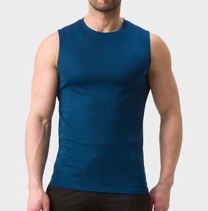 Camisetas sin mangas de verano con logotipo personalizado para hombre, camisetas cómodas de punto transpirables para gimnasio y Fitness - Product Image 1
