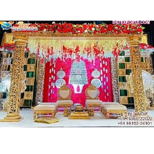 Decoración Tradicional Hindú para Mandap de Bodas, Fascinantes Decoraciones para la Ceremonia del Mandap Vidhi para Bodas Indias en el Reino Unido - Product Image 1