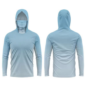 Camisas de pesca con capucha de manga larga personalizadas para hombre al por mayor, camisas de pesca con estampado de sublimación y logotipo personalizado, 100% poliéster Spandex - Product Image 4