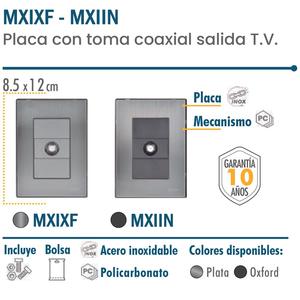 Plaque murale pour câble d'antenne, MXIXF-002, 2 pièces, prise coaxiale, argent, acier inoxydable/PC. - Product Image 2