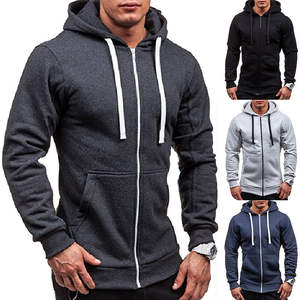 <b>Men</b> Plain Hoodie <b>Zip</b> <b>Up</b> Long Sleeve Autumn Winter <b>Tops</b> New <b>Men</b> Hoodie Basics Cotton Blended Lightweight Regular Sizes <b>Men</b> Hoodie - Product Image 1