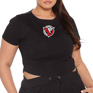 2025 été écologique femmes recadrée T-Shirt Sexy à manches courtes haut court pour les sports de gymnastique fabriqué au Pakistan - Product Image 5