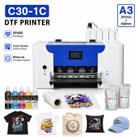 Impresora DTF Comercial de Transferencia de Calor XP600 con un Solo Cabezal de Impresión, Pantalla Táctil y Circulación de Tinta Blanca para Impresión de Prendas