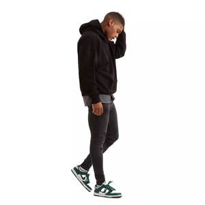 Sudadera con capucha de hombro caído de gran tamaño para hombre, sudaderas con capucha de peso pesado de gran tamaño para hombre, Sudadera con capucha de algodón negro Vintage en blanco para hombre - Product Image 6