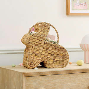 Elegant Star Shape Water Hyacinth Kid <b>Basket</b> <b>Woven</b> Rabbit <b>Basket</b> with Handle Handwoven Wicker Storage Made by VgreenArt - Product Image 5