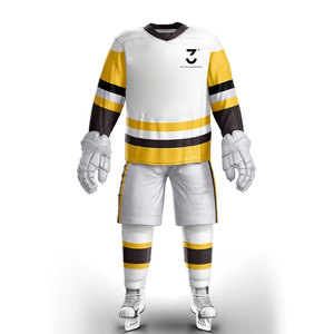 Nuevo Conjunto de Uniforme de Hockey sobre Hielo Transpirable de Alta Calidad, Jersey y Pantalones Personalizados con Logotipo, Nombre y Número Impresos por Transferencia de Calor - Product Image 1