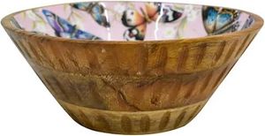 Bol imprimé en bois Bol décoratif artisanal pour servir des collations Salades et décor de table à la maison - Product Image 2