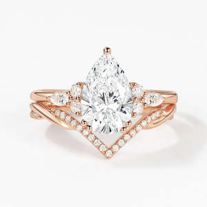 ชุดแหวนเพชรโมอิสทรงลูกแพร์หลายแบบ - Product Image 3