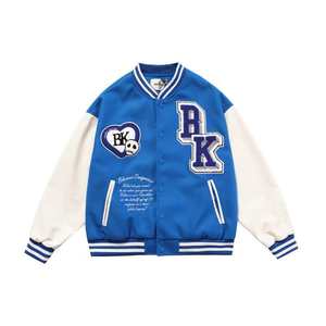 Chaqueta Bomber de Béisbol Vintage para Hombre, Chaqueta Universitaria con Mangas de Cuero y Bordado de Chenilla Personalizado OEM al por Mayor - Product Image 1