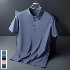 Nueva Camiseta de Manga Corta de Seda de Hielo para Hombre, 100% Algodón, Cuello en V, Transpirable, de Secado Rápido, Marca de Moda, Talla Grande - Product Image 5