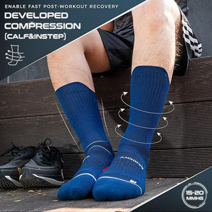 Calcetines atléticos personalizados para correr para hombre, equipo de compresión deportiva para senderismo, cojín de invierno, patrón de letras antideslizantes con logotipo corporal - Product Image 5