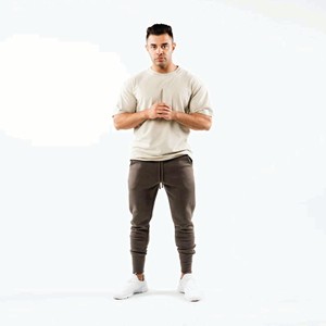 Ropa de calle bordada personalizada para hombre, pantalones de chándal apilados con estampado de felpa francesa, pantalones de chándal acampanados de lana de calle alta - Product Image 1