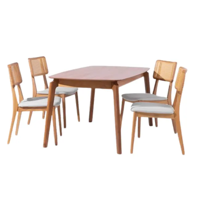 ชุดโต๊ะอาหารไม้สักชุดโต๊ะอาหารและเก้าอี้สำหรับร้านอาหารและรับประทานอาหาร