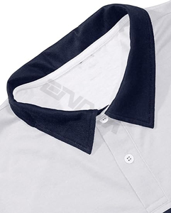 Chemises polos pour hommes Logo personnalisé Couleur unie Coupe classique Maille évacuation de l'humidité Stretch à manches courtes Jersey respirant imprimé - Product Image 4