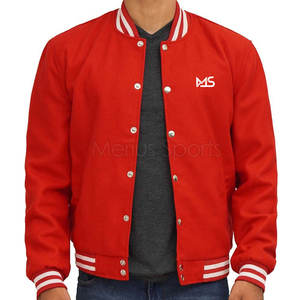 Veste de baseball en laine pour hommes de style High Street Design d'hiver avec col montant grande taille de haute qualité en stock - Product Image 1