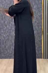 Abayas élégantes et modestes brodées à la main pour femmes de qualité supérieure et travail de la pierre robes traditionnelles formelles tissu respirant - Product Image 2