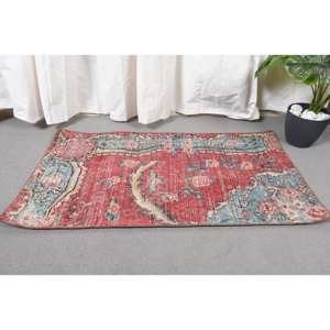 Classique turc 1.8 X 3.3ft grande surface Kilim tapis traditionnel rouge bleu Patchwork Design laine Latex support Rectangle couloir 10mm - Product Image 3