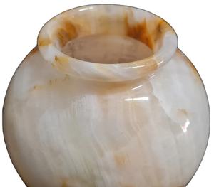 Maceta de ónix blanco natural, maceta de mármol Matka de ónix, maceta de piedra de ónix anhelada a mano - Product Image 4