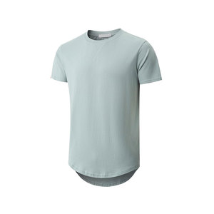 T-shirt homme vierge de couleur unie surdimensionné 100% coton goutte épaule impression de t-shirts résistants - Product Image 4