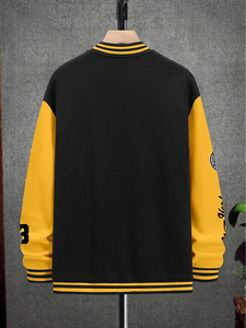 Ropa y Accesorios, Ropa para Hombre, Chaquetas para Hombre, Chaqueta Varsity para Hombre, Nuevo Diseño, Cuello Alto, Lana Genuina, con Letras - Product Image 2