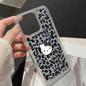 <strong>Hello</strong> Kitty Rhinestone Leopard Print Fashionable Phone <strong>Case</strong>,shock Resistant Protective <strong>Case</strong>,Kawaii and Accessories for iphone 17 - Product Image 6