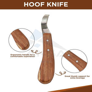 Couteau à sabot suisse de 7 pouces à double tranchant lame incurvée de qualité supérieure maréchal-ferrant poignée en bois couteau de coupe de sabot polyvalent - Product Image 5
