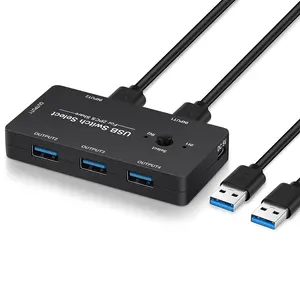 Концентратор селектора 2,0 переключателя USB, переключатель переключателя KVM с 4 портами USB 2,0 переключателя