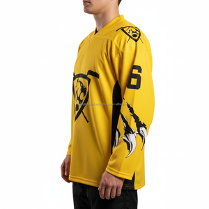 ผู้ผลิตเสื้อฮอกกี้น้ำแข็งแบบกำหนดเอง ระบายอากาศได้ดี น้ำหนักเบา รับผลิตแบบ OEM พิมพ์ลายดิจิทัล ชุดทีม ขายส่ง - Product Image 6