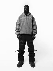 Sweat à capuche personnalisé en polaire épaisse polyester/coton, coupe régulière, délavé à l'acide, avec logo graphique, idéal pour l'hiver – Vente en gros de haute qualité - Product Image 3