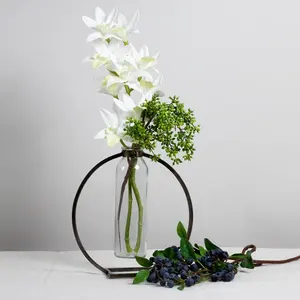 premium design Latest Look Modern Metal Glass Tube Flower <b>Vase</b> Elegant For Table Top Decor Usage Metal Glass Tube Flower <b>Vase</b> - Product Image 3
