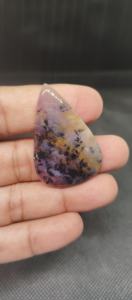 Cabochons en améthyste dendrite 100% naturelle de haute qualité, fabriqués à la main en Inde, dos plat lisse, pierres brutes bleues pour la fabrication de bijoux - Product Image 5