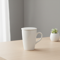 Mug à thé en porcelaine de haute qualité 3458984, nouveau design durable avec couvercle et infuseur, style nordique