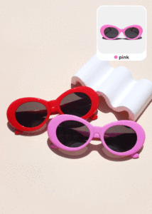 Occhiali Ovali Vintage Retrò alla Moda con Montatura in PC Oro Verde Rosso Marrone, Lenti TAC UV400, Leggeri con Funzione Visione Notturna e Custodia - Product Image 1