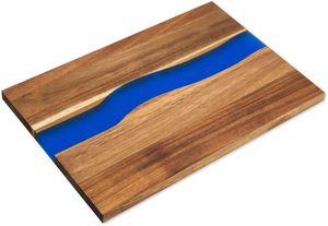 Planche à découper en bois et résine artisanale Plateau de service de cuisine décoratif Accessoire culinaire - Product Image 3