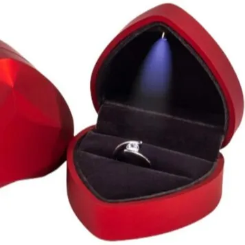 वें सीबी-071 आधुनिक डिजाइन लक्जरी दिल अंगूठी प्रकाश मखमल गहने उपहार शादी प्रस्ताव सगाई Paperboard बक्से