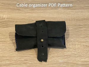 Organisateur de câbles de luxe en cuir véritable écologique fait à la main avec fermeture à glissière porte-cordon de voyage léger et Durable LCH-0040 - Product Image 5